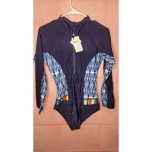 NWT Nesy one piece long Sleeve MULTICOLOR SWIMSUIT SIZE LARGE